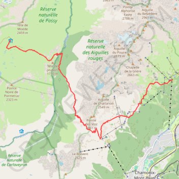 Trace GPS Via Alpina - Refuge de Moëde-Anterne > La Flégère, itinéraire, parcours