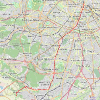 Trace GPS Chemin de Compostelle - Paris à Vauhallan par la vallée de la Bièvre, itinéraire, parcours