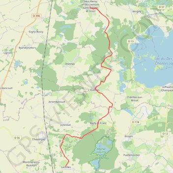Trace GPS De Saint-Rémy-en-Bouzemont à Lentilles (Chemin de Compostelle), itinéraire, parcours