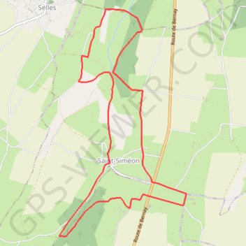 Trace GPS Chemin des 4 Gués - Saint-Siméon, itinéraire, parcours