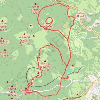 Trace GPS Pariou Puy de dôme, itinéraire, parcours