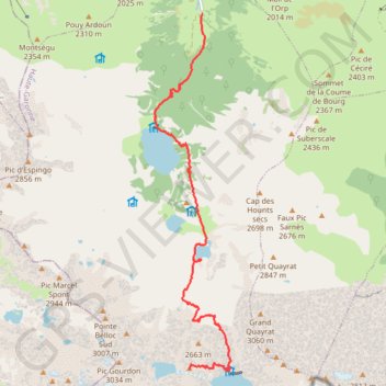 Trace GPS Astau -> Tusse de Montarqué, itinéraire, parcours