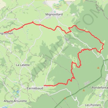 Trace GPS Haut-Jura - Longcochon - Cerniébaud, itinéraire, parcours