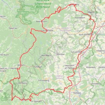 Trace GPS Schwarzwald Nord-Ost 2021, itinéraire, parcours