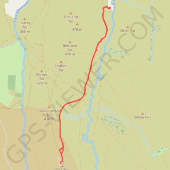 Trace GPS Bernard's Acre to Oke Tor, itinéraire, parcours