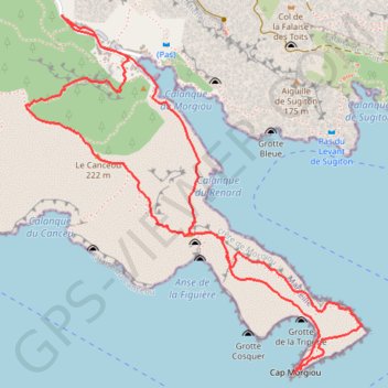 Trace GPS Le Cap Morgiou par la Falaise et la Crête, itinéraire, parcours