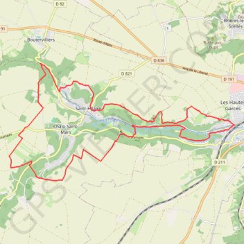 Trace GPS Vallées de la Louette et de la Chalouette, itinéraire, parcours