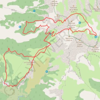 Trace GPS Lacs de Lignin, en circuit depuis Peyresq, itinéraire, parcours
