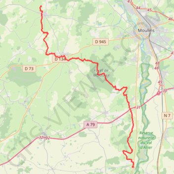 Trace GPS Châtel-de-Neuvre à Saint-Menoux - GR300, itinéraire, parcours
