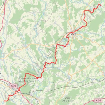 Trace GPS Bourges (18) - Breurey-lès-Faverney (70) - De Echigey à Seveux, itinéraire, parcours