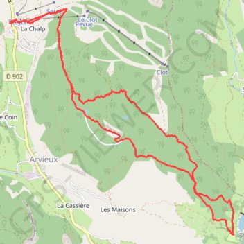 Trace GPS Arvieux la Chalp lac de Roue, itinéraire, parcours
