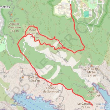 Trace GPS Crête de Morgiou, itinéraire, parcours