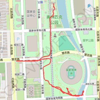 Trace GPS Parc Olympique, itinéraire, parcours