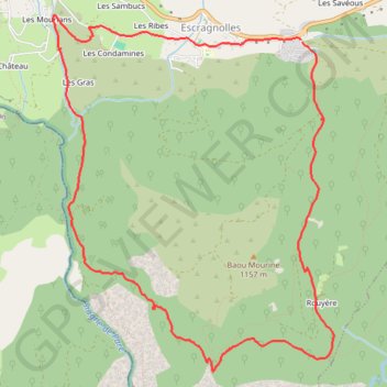 Trace GPS Tour du plateau de Briasq - Escragnole, itinéraire, parcours