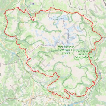 Trace GPS Tour du parc national des Écrins, itinéraire, parcours