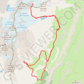 Trace GPS Col des Quirlies (Grandes Rousses), itinéraire, parcours