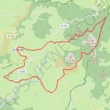 Trace GPS Par les Sucs de Montfol et de la Lauzière, itinéraire, parcours