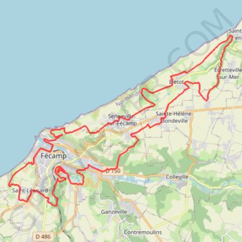 Trace GPS 🚴 Trace de Saint Pierre en Port depuis Fécamp, itinéraire, parcours
