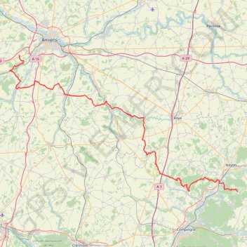 Trace GPS GR123 Randonnée de Clairy-Saulchoix (Somme) à Carlepont (Oise), itinéraire, parcours