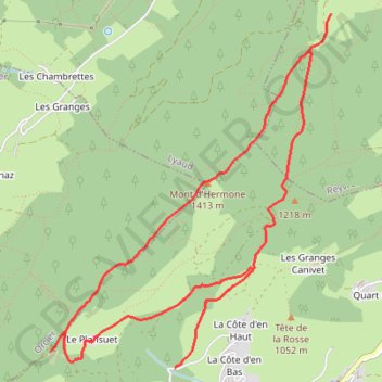 Trace GPS Mont d'Hermone et Montagne des Soeurs à partir de Vailly, itinéraire, parcours