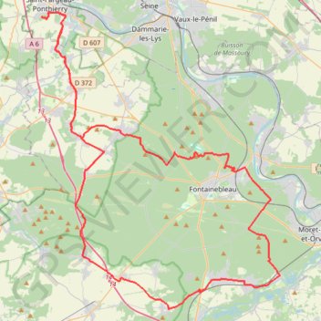 Trace GPS Tour de Fontainebleau, itinéraire, parcours