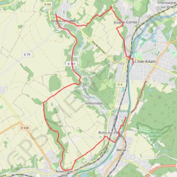 Trace GPS De Valmondois à L'Isle-Adam, itinéraire, parcours