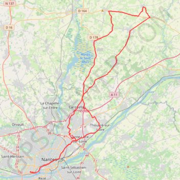 Trace GPS Sortie à vélo l'après-midi, itinéraire, parcours