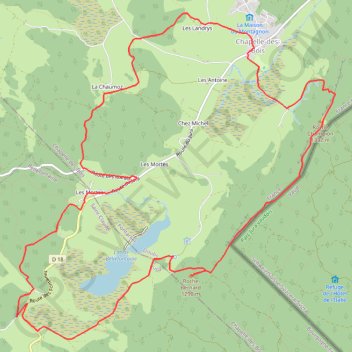 Trace GPS Lacs des Mortes et de Bellefontaine, itinéraire, parcours