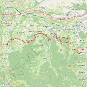 Trace GPS Chemin du Piemont de Valcabrère à Lortet, itinéraire, parcours