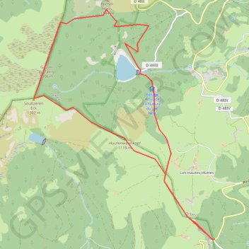 Trace GPS Lacs vosgiens, Lac Blanc, itinéraire, parcours