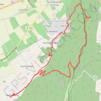 Trace GPS Saint Martin d'Hostun (26), itinéraire, parcours