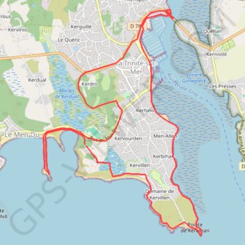 Trace GPS Quiberon trinite, itinéraire, parcours