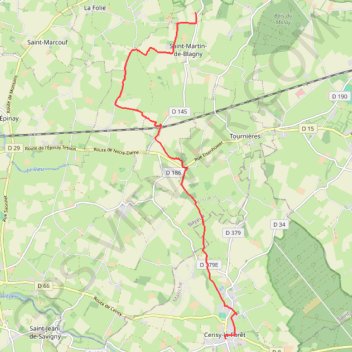 Trace GPS Saint-Martin de Blagny (14710), itinéraire, parcours