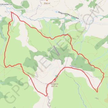 Trace GPS Pays Basque, Baïgura, itinéraire, parcours