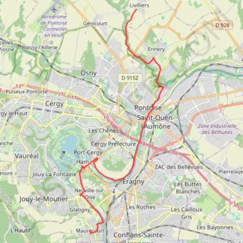 Trace GPS De Livilliers (95) à Maurecourt (78), itinéraire, parcours