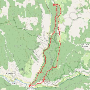Trace GPS LE ROZIER Chemin de BLANQUEFORT (les vignes), itinéraire, parcours