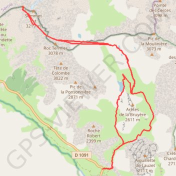 Trace GPS Grand Galibier (par le Lauzet), itinéraire, parcours