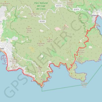 Trace GPS GR 92 : De Cadaqués à Roses, itinéraire, parcours