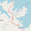 Trace GPS 001: Nordkapp – Honningsvag (Developed), itinéraire, parcours