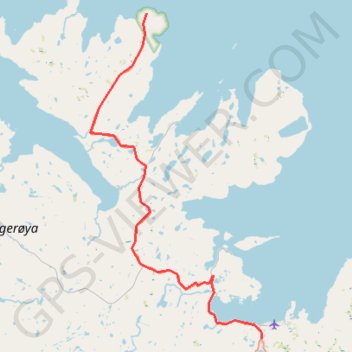 Trace GPS 001: Nordkapp – Honningsvag (Developed), itinéraire, parcours