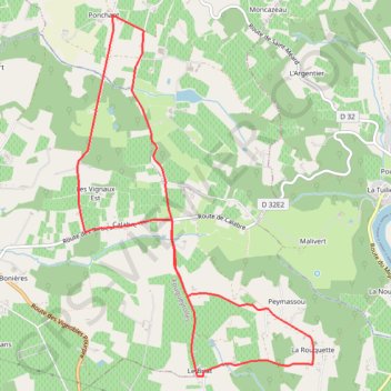 Trace GPS Autour de Port-Sainte-Foy et Ponchapt, itinéraire, parcours