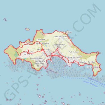 Trace GPS Île de Batz, itinéraire, parcours