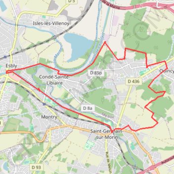 Trace GPS Couilly-Pont aux dames, itinéraire, parcours