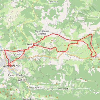 Trace GPS Voie de Piémont, itinéraire, parcours