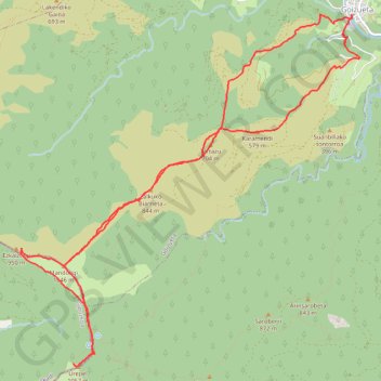 Trace GPS Mandoegi y Urepel desde Goizueta, itinéraire, parcours