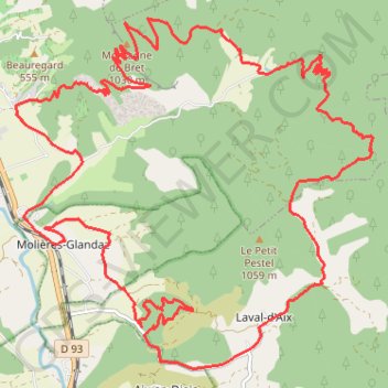 Trace GPS Laval d'Aix (Drôme), itinéraire, parcours