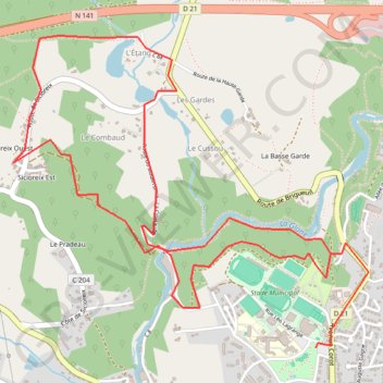Trace GPS Sentier des Feutrières - Saint-Junien, itinéraire, parcours