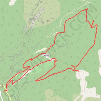 Trace GPS Vevouil-Cabachaou - falaise au-dessus de Vevouil, itinéraire, parcours
