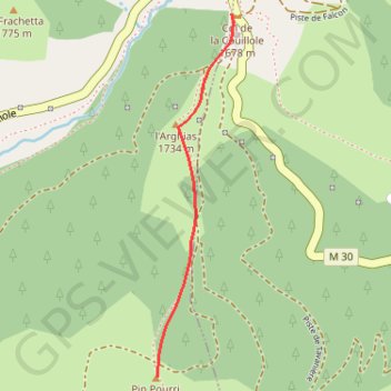 Trace GPS Du Col de la Couillole au Pin Pourri, itinéraire, parcours