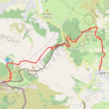 Trace GPS De Sare à la Rhune par Zuhalmendi, itinéraire, parcours